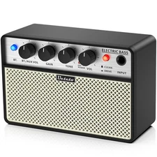 10W Mini Bass Amp, Portable and Rechargeable Bass Guitar Practice Amplifier w...