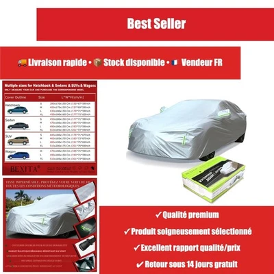 Bâche voiture BEXITA imperméable UV universelle berline jusqu'à 450 cm - Photo 1/4