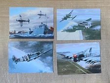 Set of 8 Aviation and Military Art Postcards Allied Fighter aircraft / Military