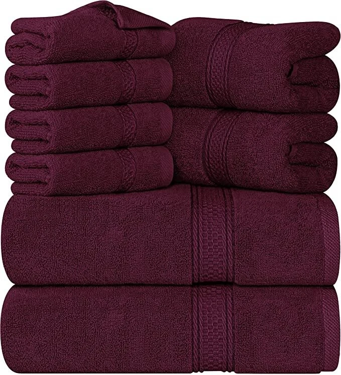 Towel Set 600 GSM 8Pc - 2 Bath Towels 2 Hand Towels 4 Washcloths Utopia Towels [ - Image 4 of 4