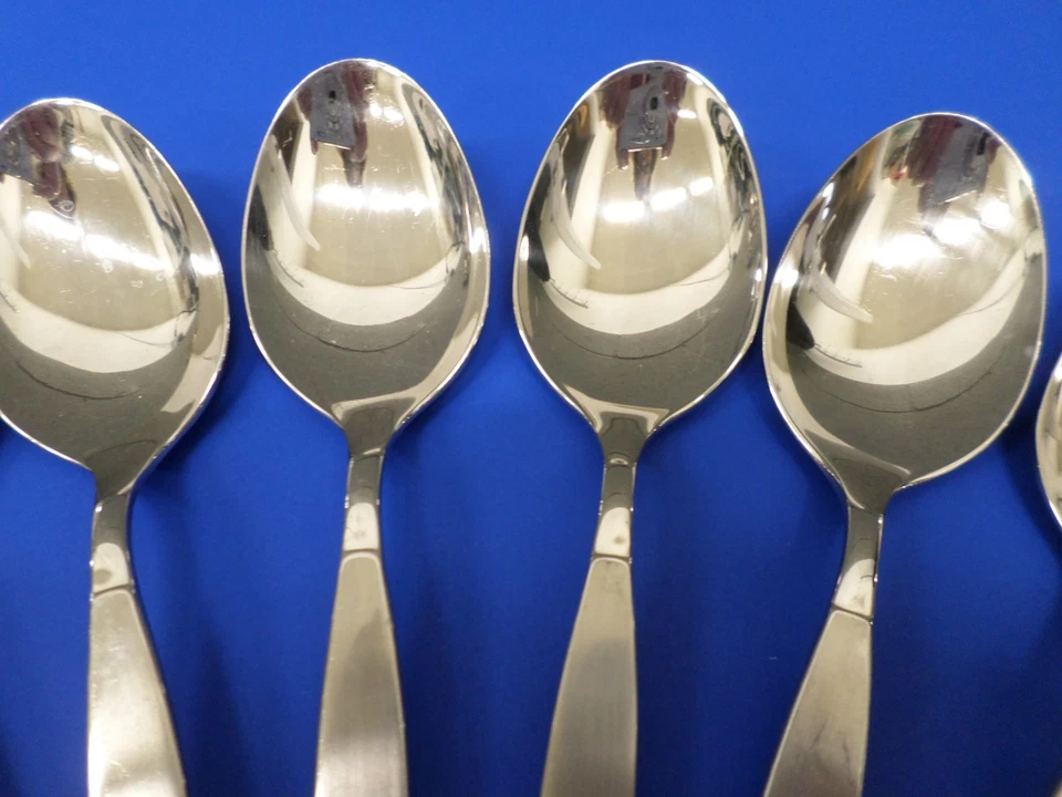12 Oneida Community FROSTFIRE Satin Handle Stainless Flatware 6 3/4" SOUP SPOONS - Image 3 of 4