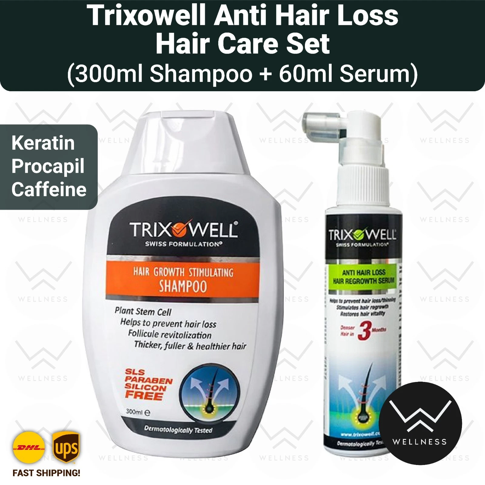Trixowell Hair Growth Anti Hair Loss Hair Care Set ( Shampoo + Serum )