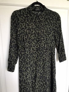 zara green leopard print dress
