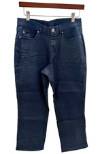 Belle by Kim Gravel Triple Luxe Twill Straight Leg Crop Jeans Black