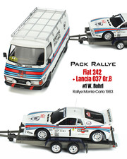 KIT FIAT 242 Van Rally Montecarlo + Lancia 037 Röhrl + Rimorchio OT360 Otto 1:18