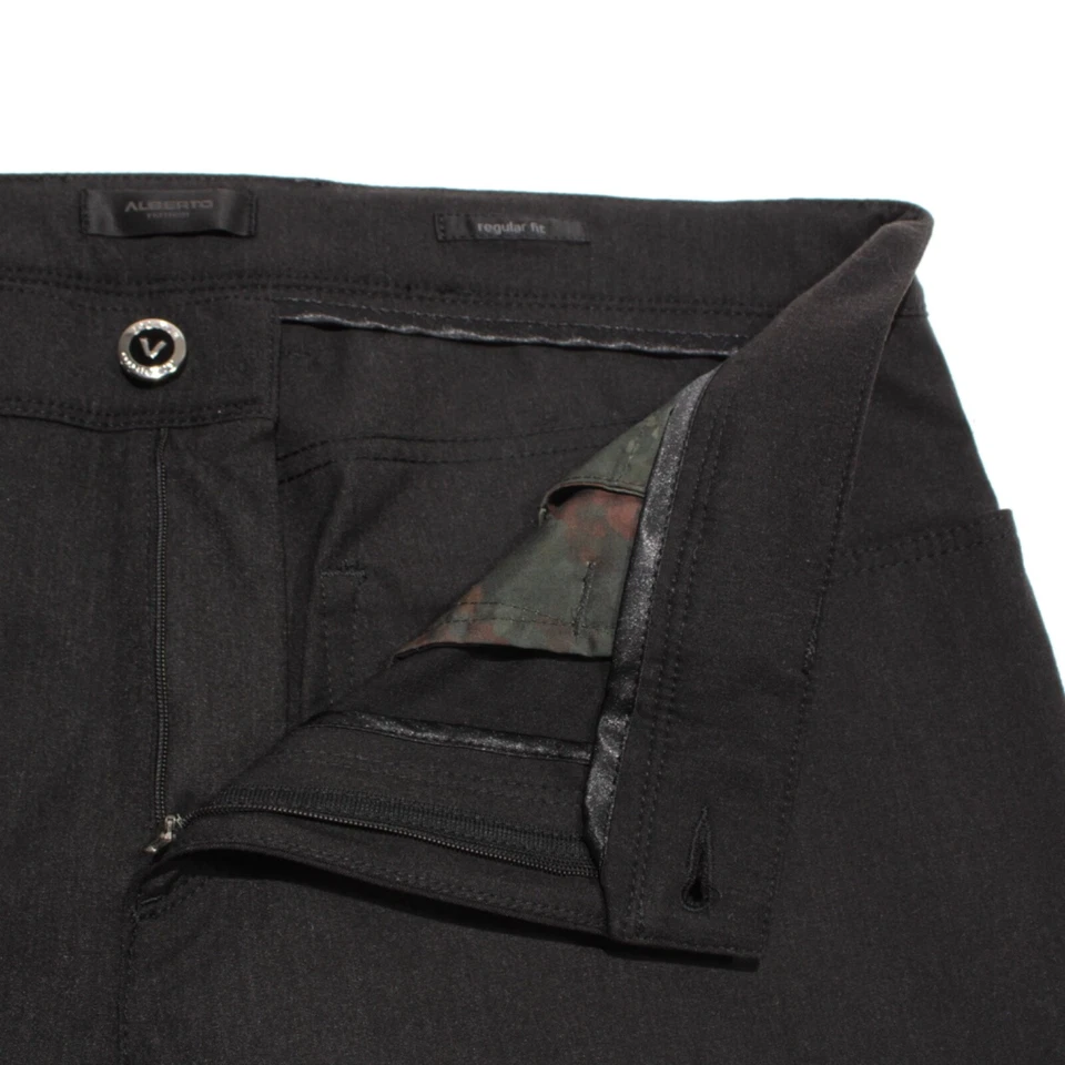 Alberto 全新带标签 5 口袋牛仔裤尺寸 36 美国烟斗深灰色涤纶混纺 — 第 3/4 张图片