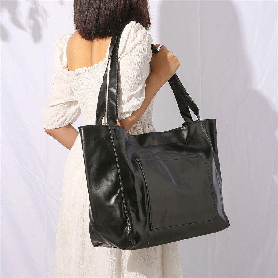 Women Extra Large Casual Soft Leather Handbag Shoulder Shopper Bag Tote