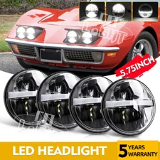 4PCS DOT 5.75" LED Hi/Lo Headlights White DRL H4 For Chevy Corvette C3 1968-1982