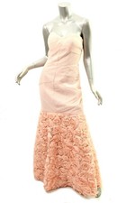 JS COLLECTIONS  Pink Mesh Rosettes Sweetheart Mermaid Formal Gown 8 NEW 358