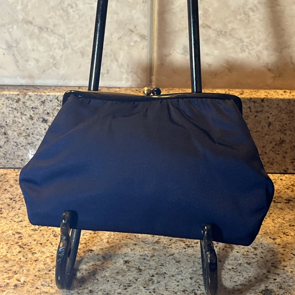 Vintage 1950's 60's Twifaille by Rosenfield Navy Blue Evening Clutch - Image 3 of 4