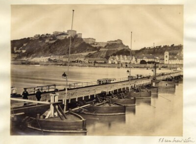 #ad #ad Koblenz Ehrenbreilstein Castle Germany Large vintage albumen photo 1870c L529 EUR 68.00