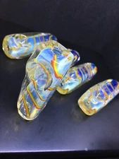 BLOWN GLASS BLOCK 3” SQUARE HEAVY USA TOBACCO SMOKING HAND PIPE XC22 TUBE BRICK