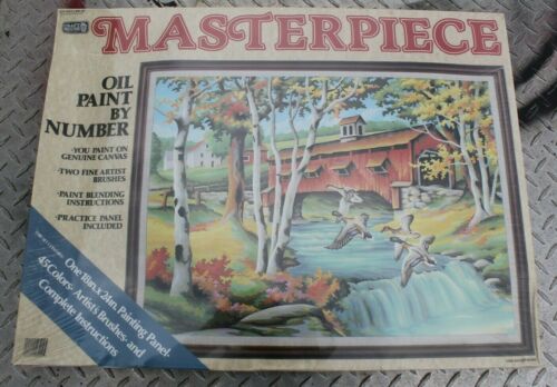 1995 VTG Craft House Masterpiece Paint By Number Autumn Scene #13202 NOS