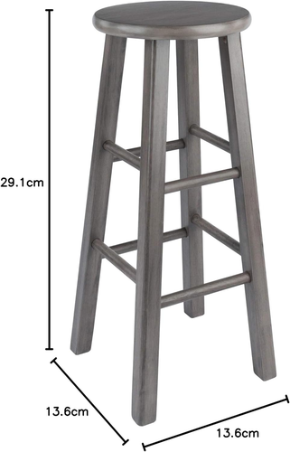 Wood Ivy Square Leg Bar Stool, Rustic Gray, 29" - Picture 3 of 7