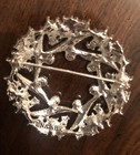 Vintage Napier Round Pin Brooch Rainbow Rhinestones Signed Classic Jewelry — photo 4
