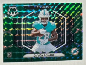 DEVON ACHANE 2023 Mosaic Green Mosaic Prizm NFL Debut Rookie RC ND-8 Dolphins
