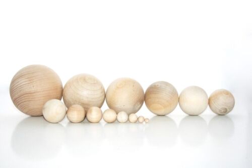 1- Natural Wooden Balls Various Sizes Games Math Waldorf Games Solar System Ball - Afbeelding 1 van 26