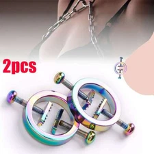 Women Adjustable Nipple Clamps Clit Clips Torture Bondage Sex Toys Piercing BDSM