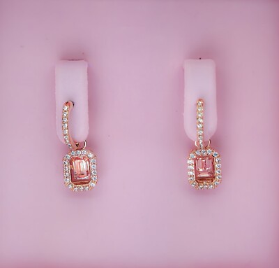 Swarovski millenia ドロップ　オクタゴンローズゴールド ピアス Millenia ドロップピアス, オクタゴンカット, ピンク, ローズ