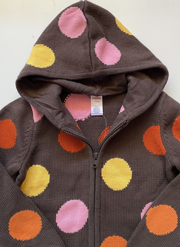 Gymboree Purrfect Autumn Polka Dot Hooded Zip Cardigan Sweater Size S/5-6/ NWT - Picture 2 of 2