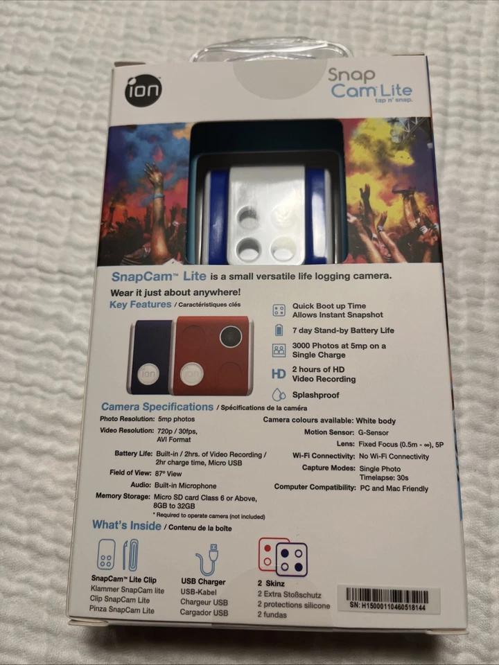 New and Sealed iON Sports Action Body Wearable Camera 1046 Lite Snap Cam - Image 3 of 3