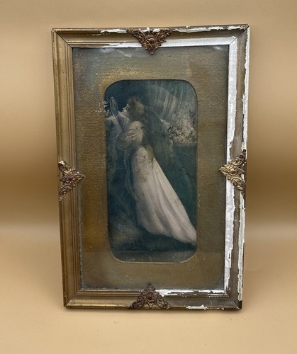 VINTAGE SILBERMAN VICTORIAN LADY HOLDING SOLDIER PICTURE FRAMED PICTURE - Picture 2 of 11