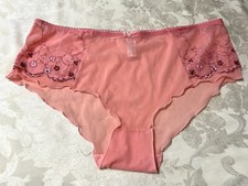NWOT Vtg DELTA BURKE 6414 Embroidered Sheer Mesh Hipster 9/2X Pink Panties 108
