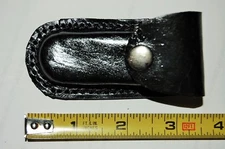 3.5" Black Leather Belt Sheath for Folding Knife - Fast Shipping