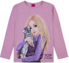 TOPModel Shirt Langarm 75030 Mädchen Katze rosa 128,140,152,164 Püttmann NEU