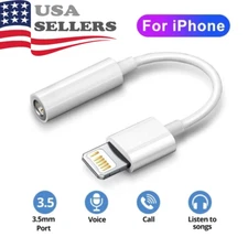 For iPhone Headphone lot Adapter Jack 8Pin to 3.5mm Aux Cord Dongle Converter