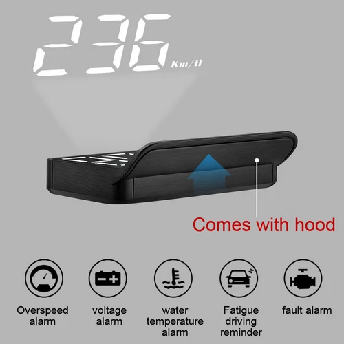 Universal OBD2 HUD Head-up LED GPS Speedometer Digital Display Car Speed Warning - Picture 6 of 13