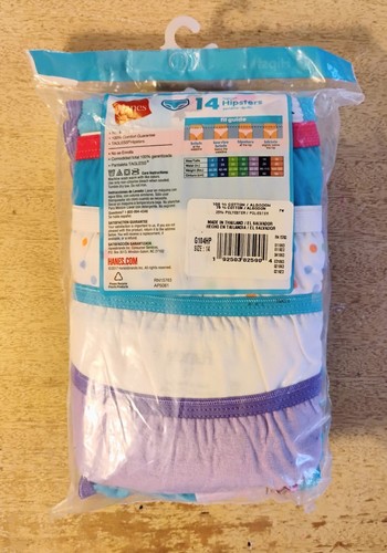 Hanes Girls' Tagless Hipsters, No Ride Up, Choose Your Type/Size, 10 or 14 Pack - Picture 10 of 10