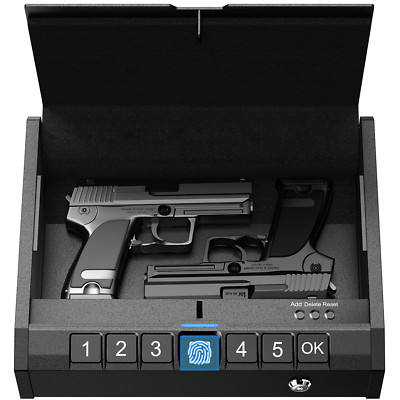 Biometric Gun Safe for Pistols,Handgun,Rifle, Fingerprint Access,Key Pad,Gun box