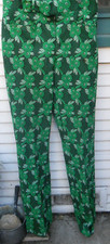 VINTAGE SF GIANTS 1973 BOBBY BONDS WORN&SIGNED GREEN FLORAL CUFF PANTS SZ31WX36L
