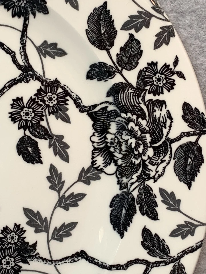 Queen's China Black Orchid 12" Round Serving Platter Plate NEW Floral ENGLAND - Image 2 of 4