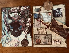 Arbor Cat & Blue Peacock printable DIGITAL download Junk Journal & Ephemera Kit