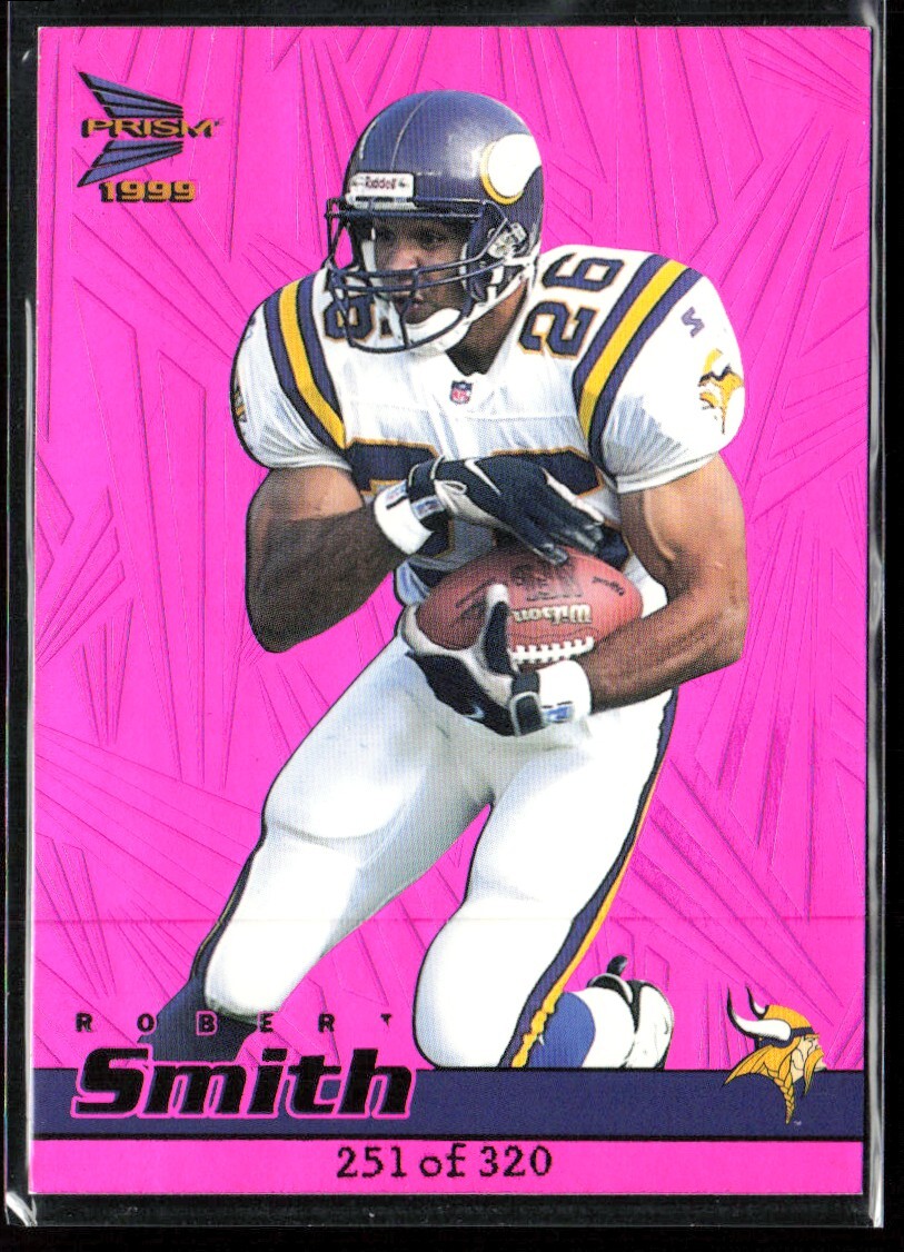 1999 Pacific Pink Prismatic Refractor Chuck Smith /320 Atlanta Falcons #26