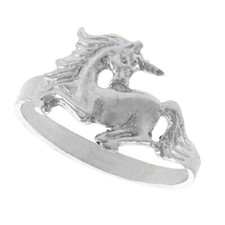 Sterling Silver High Polished Unicorn Horse Ring