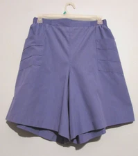 Womens Haband Purple Long Shorts Size Tag Unreadable 32" Elastic Waist EUC!!!