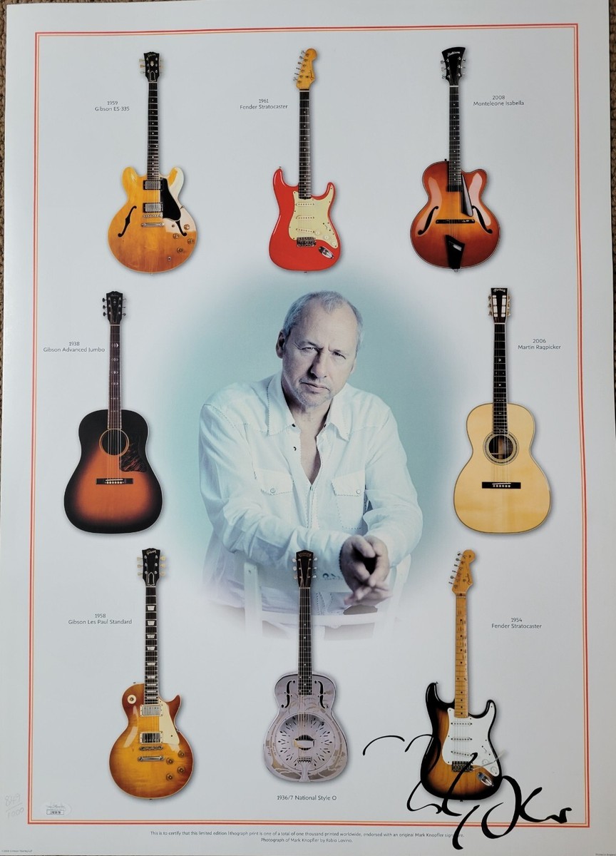 Mark Knopfler signed 2008 concert tour lithograph 849/1000