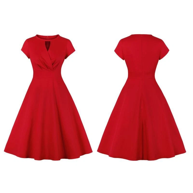 Simple red shop cocktail dress