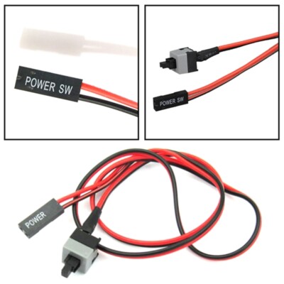 PC Desktop Power Cable On/Off Push Button Computer Switches Cord Wire
