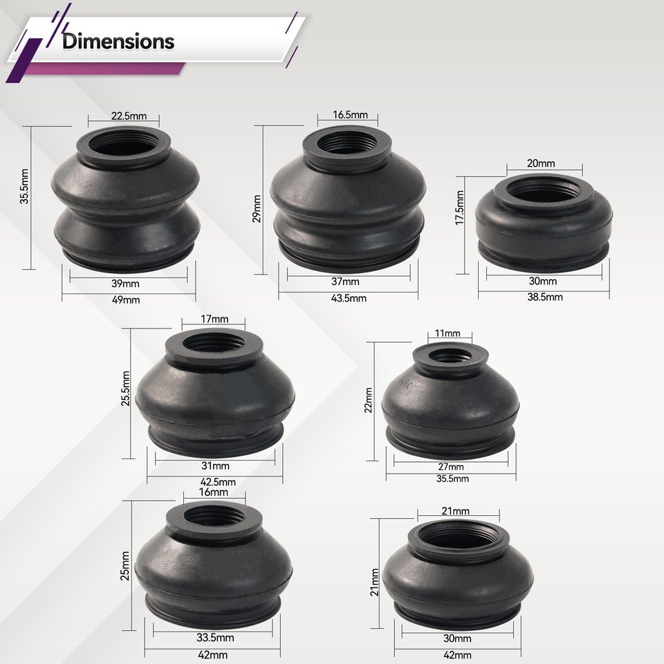 14PCS Ball Joints Boots Dust Cover Tie Rods Linkages Ends