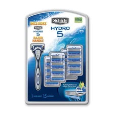 Schick Hydro5  Razor Handle + 15 Cartridges BLISTER SET