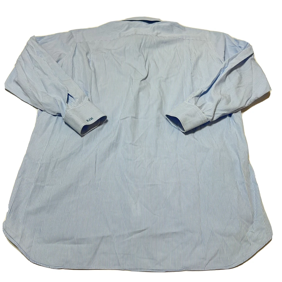 OXXFORD CLOTHES Blue Striped Custom Dress Shirt w Button Down Collar Mens 48 - Image 3 of 4