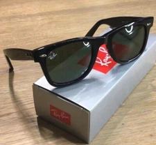 Ray-Ban RB2140 Original Wayfarer  Black,Green Lenses,Unisex,Classic Sunglasses.