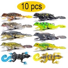 10PCS lizard Gecko Bait Kits,For Saltwater Freshwater Bass Salmon Crankbait Bait