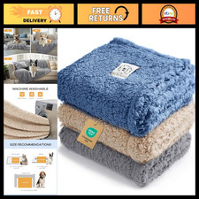 Large Fluffy Calming Dog Blanket - Soft Fleece Sherpa Throw for Pets 41"x31" Gre