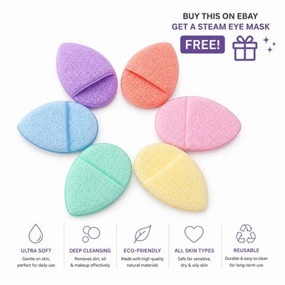 Wiederverwendbare Make-up Entferner Pads 6er Pack - Weiche Gesichtsreinigungsschwämme Waschbar