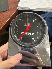 Vintage Moroso Cable Drive 9000 Rpm Tachometer 4 With Mounting Bracket Vintage Moroso Cable Drive 9000 Rpm Tachometer 4 With Mounting Bracket